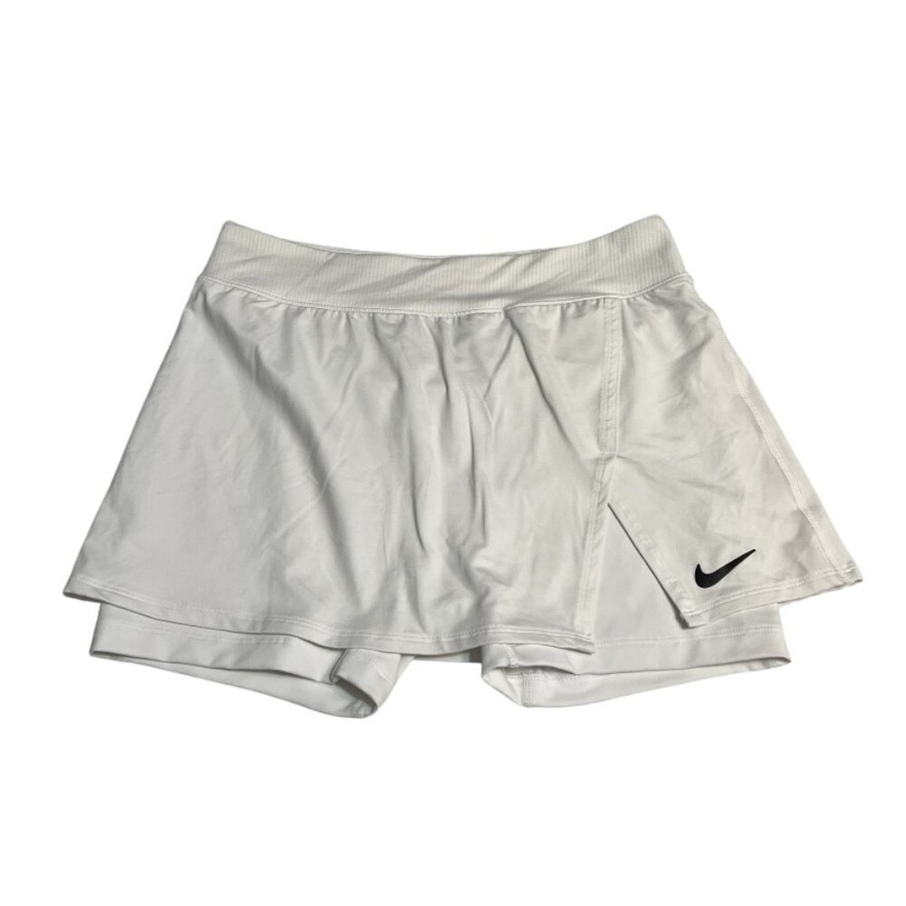 Nike Dri-Fit Tennis Skirt Skort White Built-In Shorts Athletic Running Women's M
